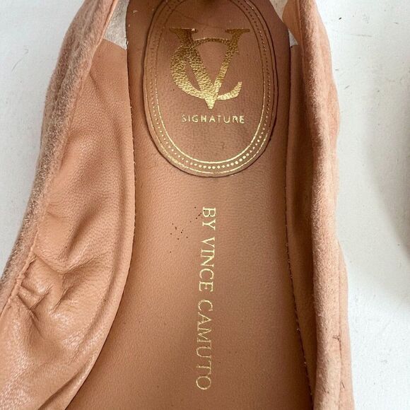 Women's Vince Camuto Nude Suede Leather Cap Toe Ballet Flats / Size: 7 - Picture 8 of 8